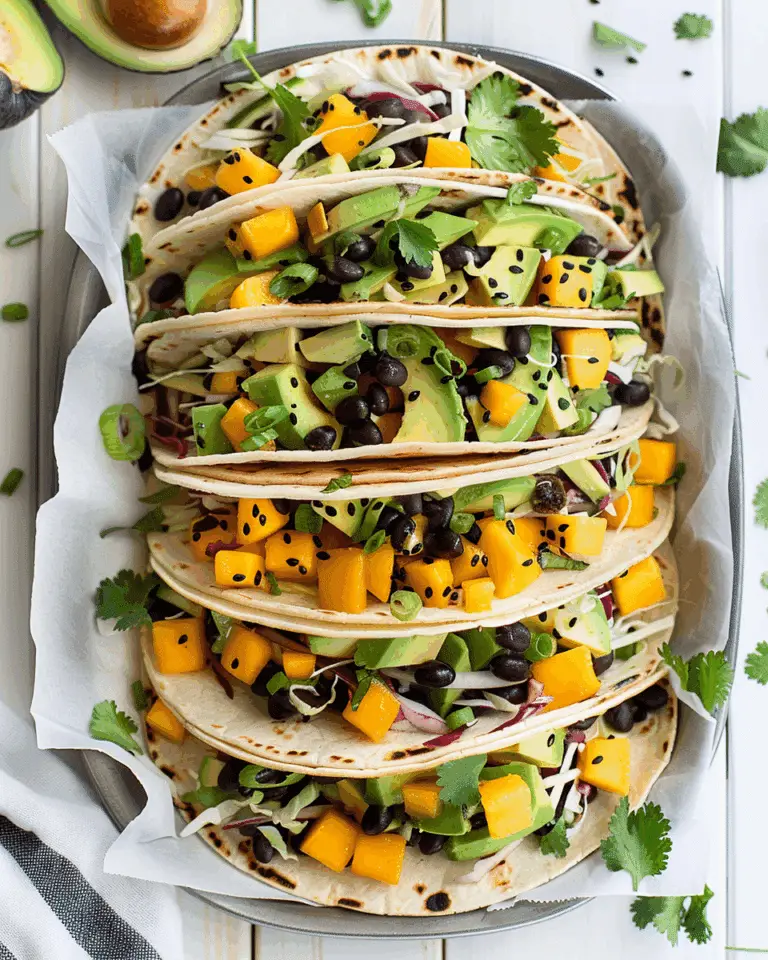 Spicy Mango, Black Bean & Avocado Tacos