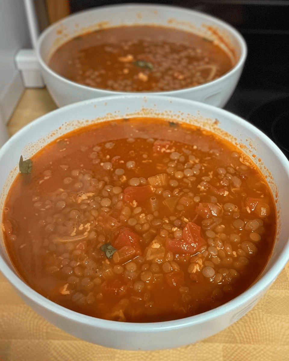 Spicy Tomato And Lentil Soup