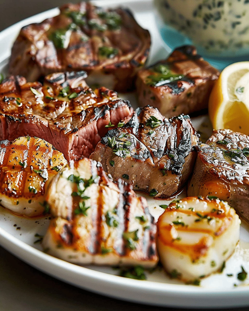 Surf & Turf Platter with Garlic Herb Butter
