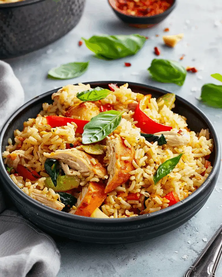 Thai Spicy Basil Chicken Fried Rice