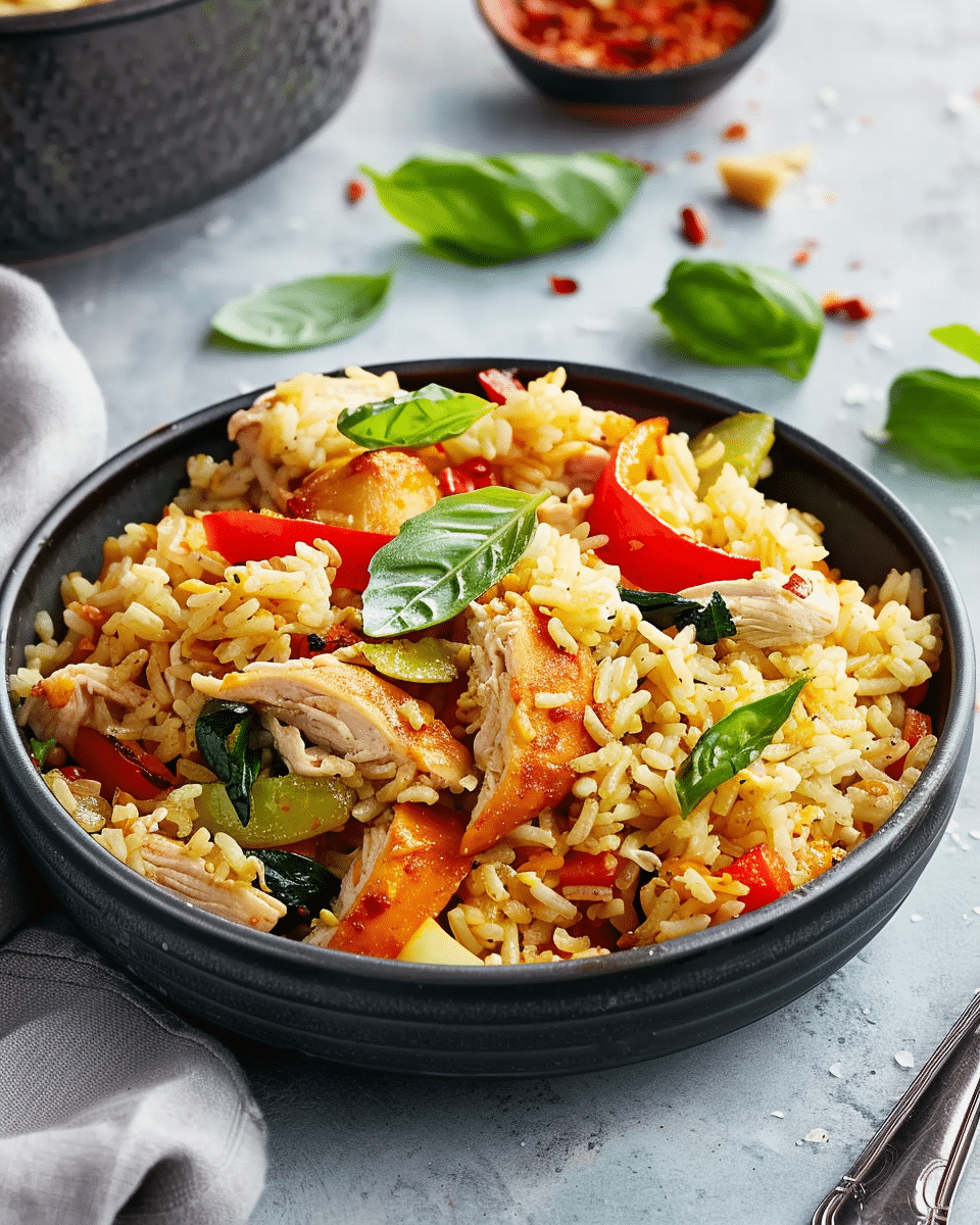 Thai Spicy Basil Chicken Fried Rice