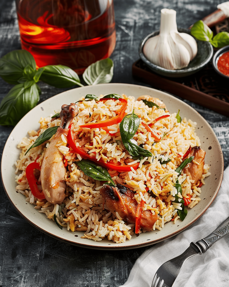 Thai Spicy Basil Chicken Fried Rice