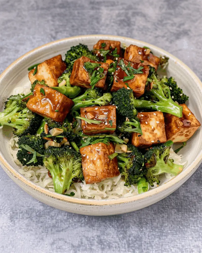 Tofu Broccoli Stir Fry With Garlic Ginger Sauce