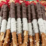 White Chocolate Dipped Pretzel Rods