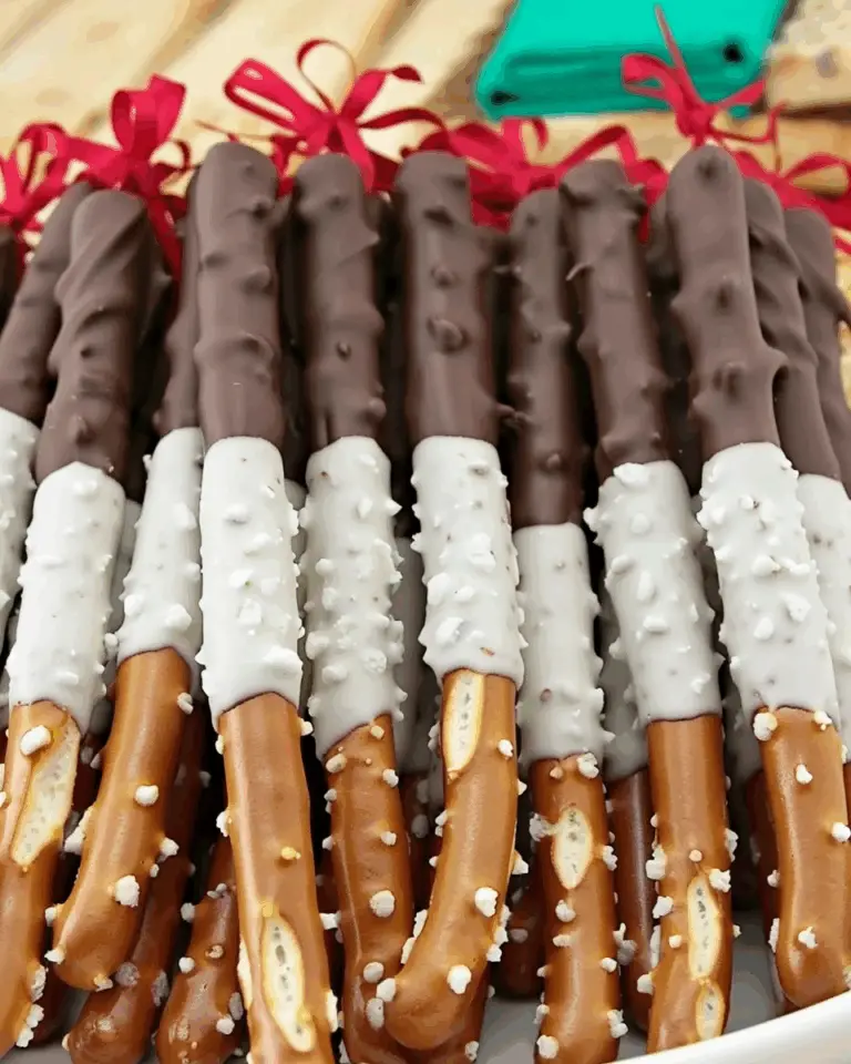 White Chocolate Dipped Pretzel Rods