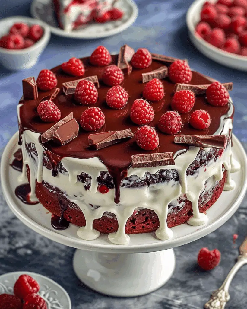 White Chocolate Raspberry Poke Cake