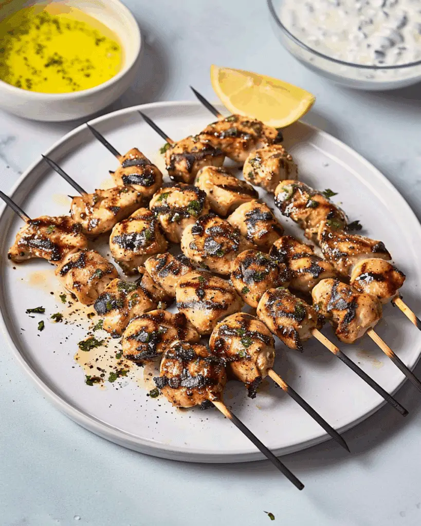 Yogurt Marinated Grilled Chicken Skewers