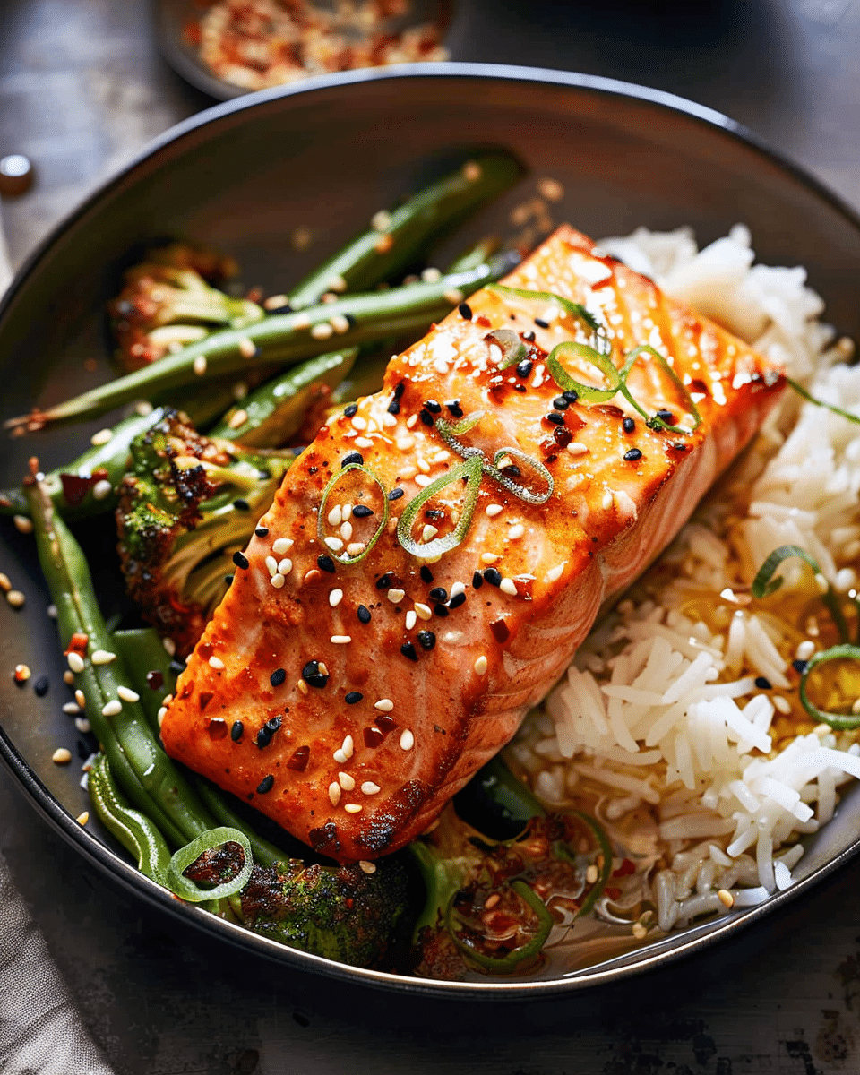 30 Minute Chili Honey Garlic Salmon Bowls