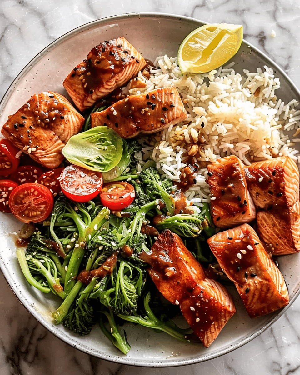 30 Minute Chili Honey Garlic Salmon Bowls