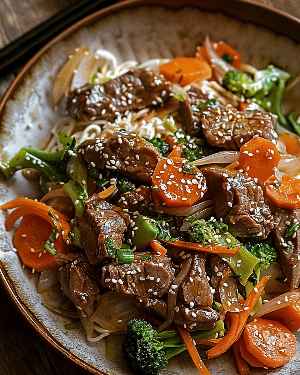 Asian Sweet Ginger Beef Stir Fry