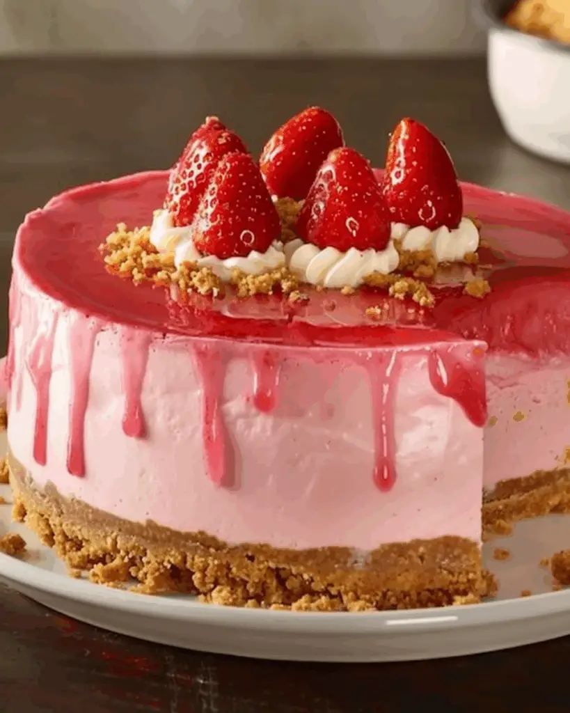 Berrylicious Strawberry Crunch Cheesecake