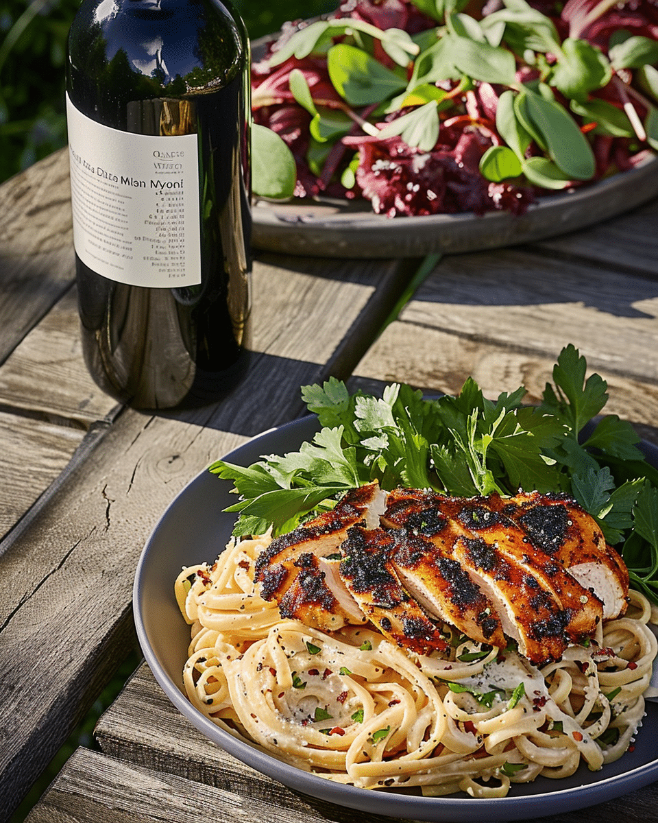Blackened Chicken Alfredo Pasta