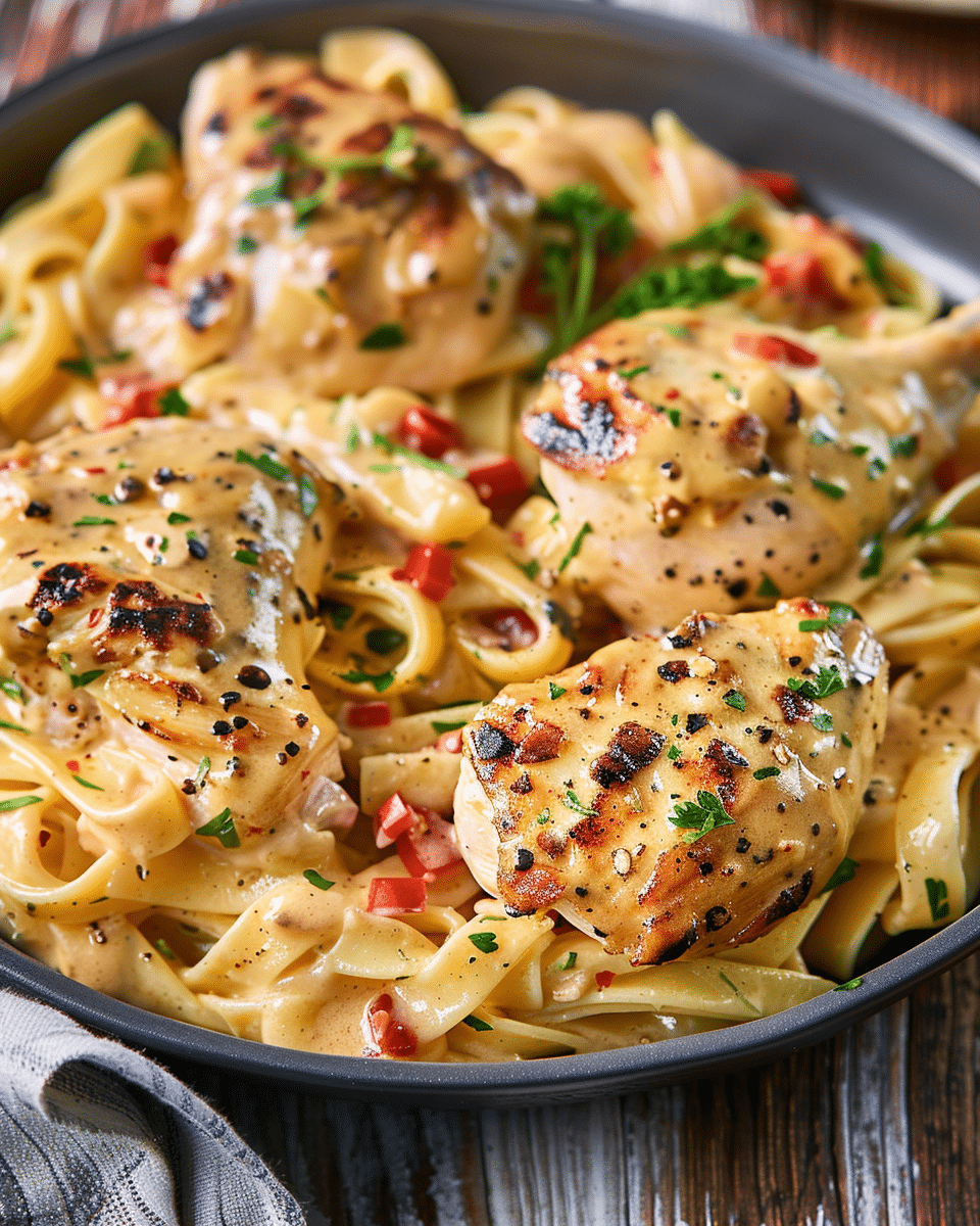 Blackened Chicken Alfredo Pasta