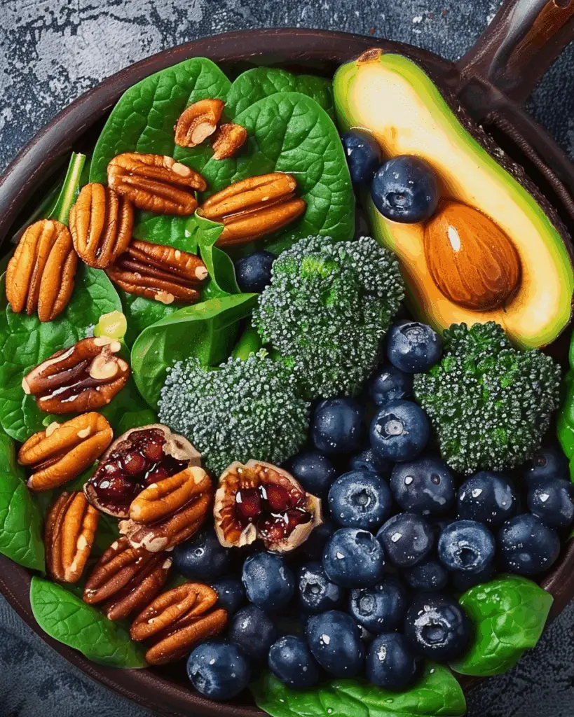 Blueberry Broccoli Spinach Salad