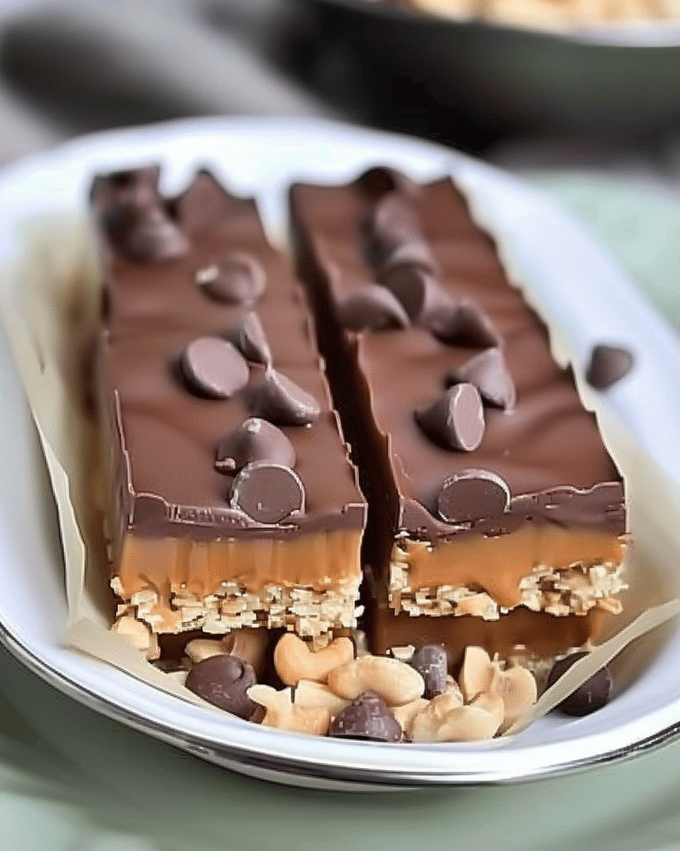 Caramel Chocolate Crunch Bars