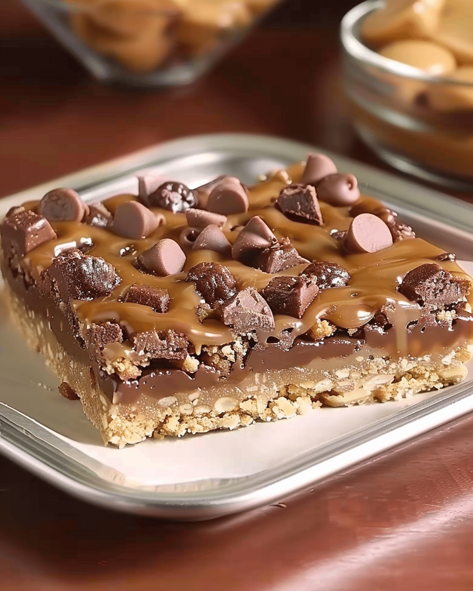 Caramel Chocolate Crunch Bars