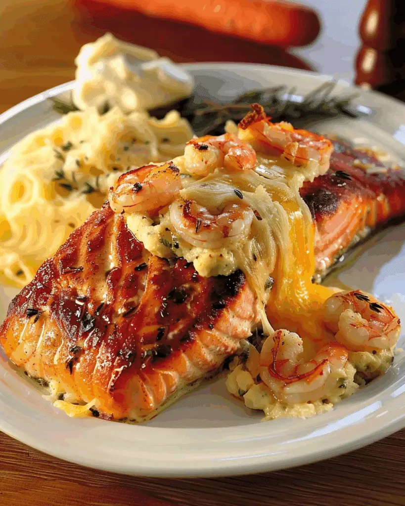 Cheesy Shrimp-Stuffed Salmon