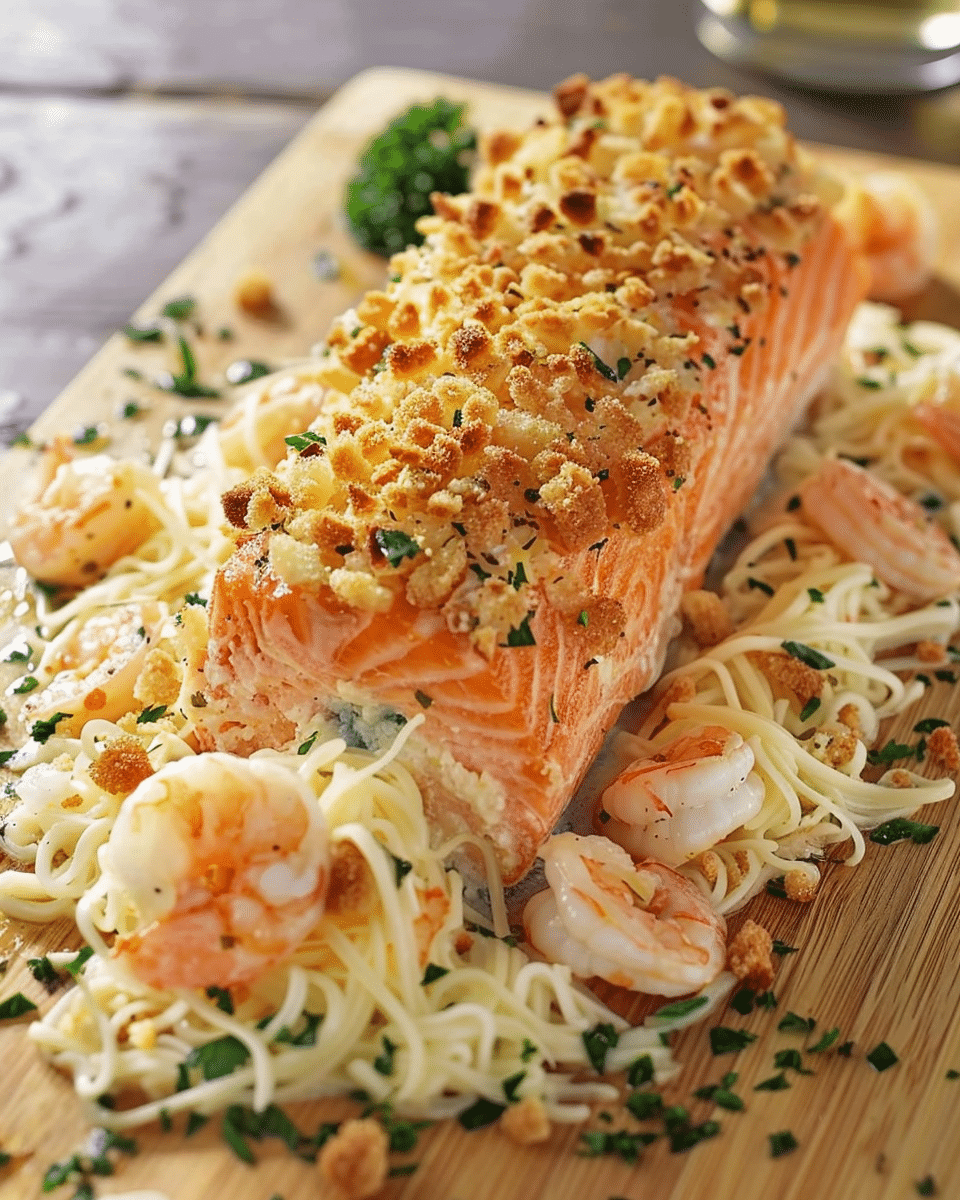 Cheesy Shrimp-Stuffed Salmon