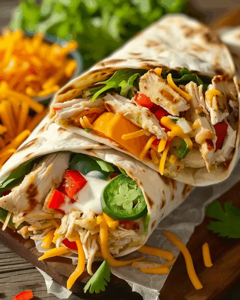 Chicken Bell Pepper Ranch Burritos