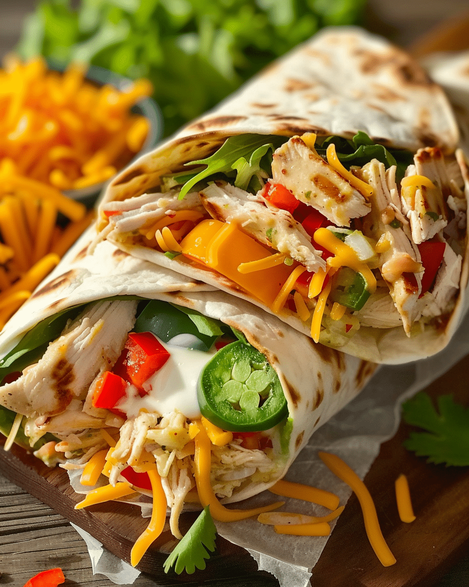 Chicken Bell Pepper Ranch Burritos
