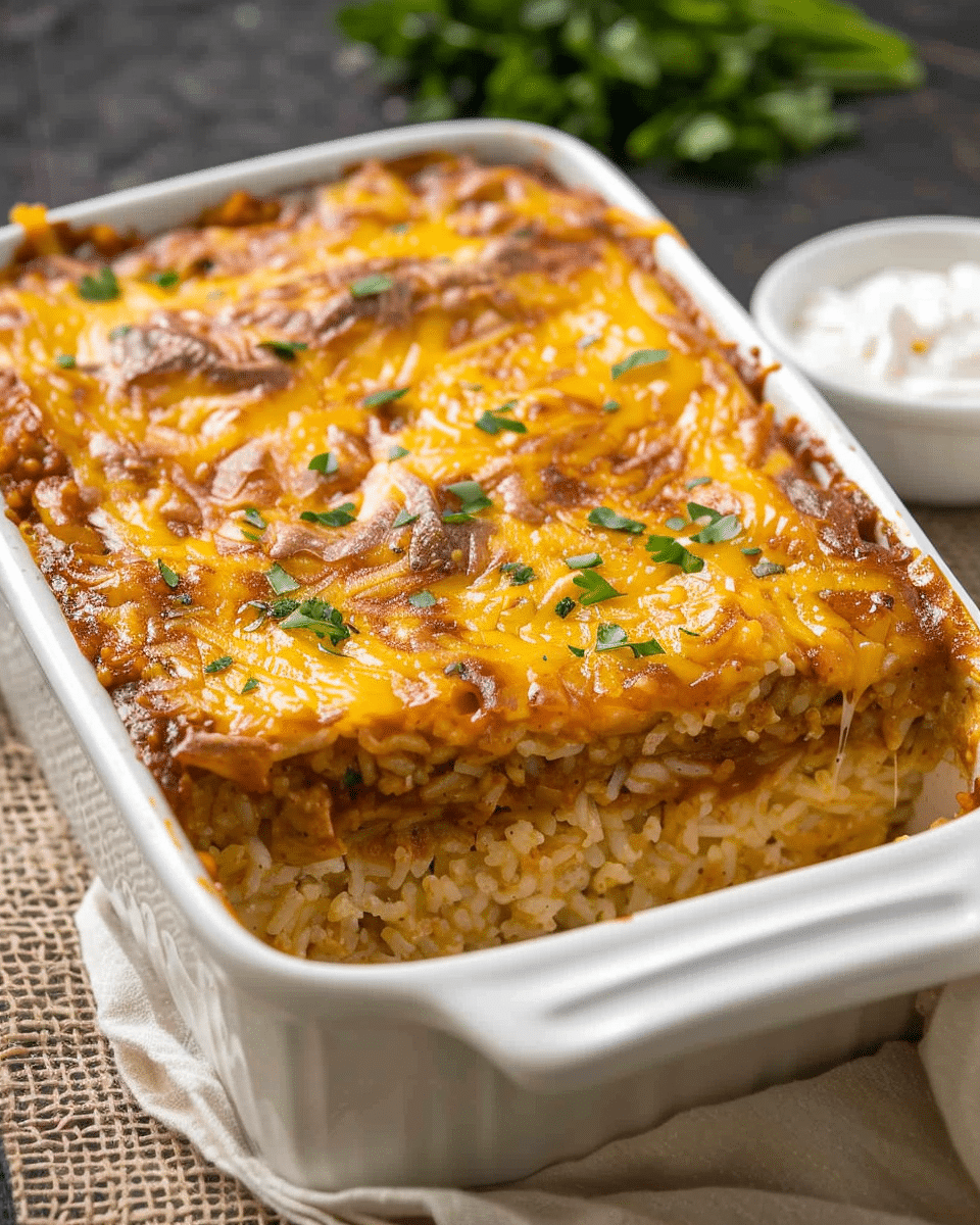 Chicken Enchilada Rice Casserole