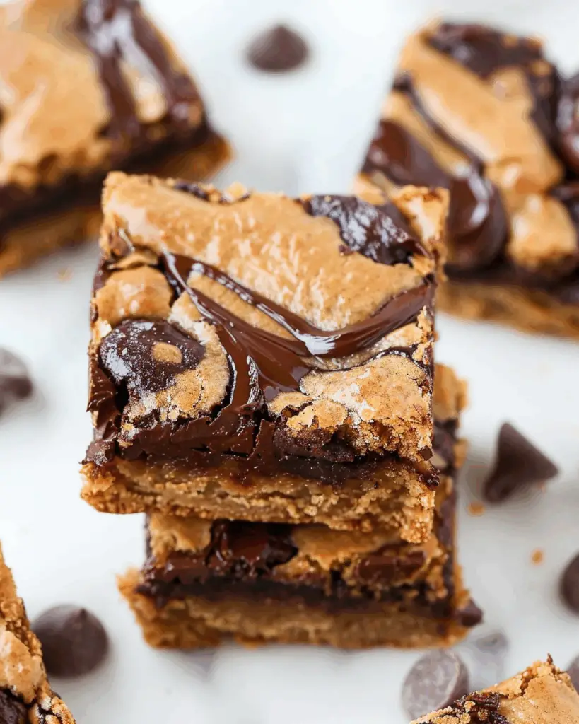 Chocolate Tahini Swirled Blondies