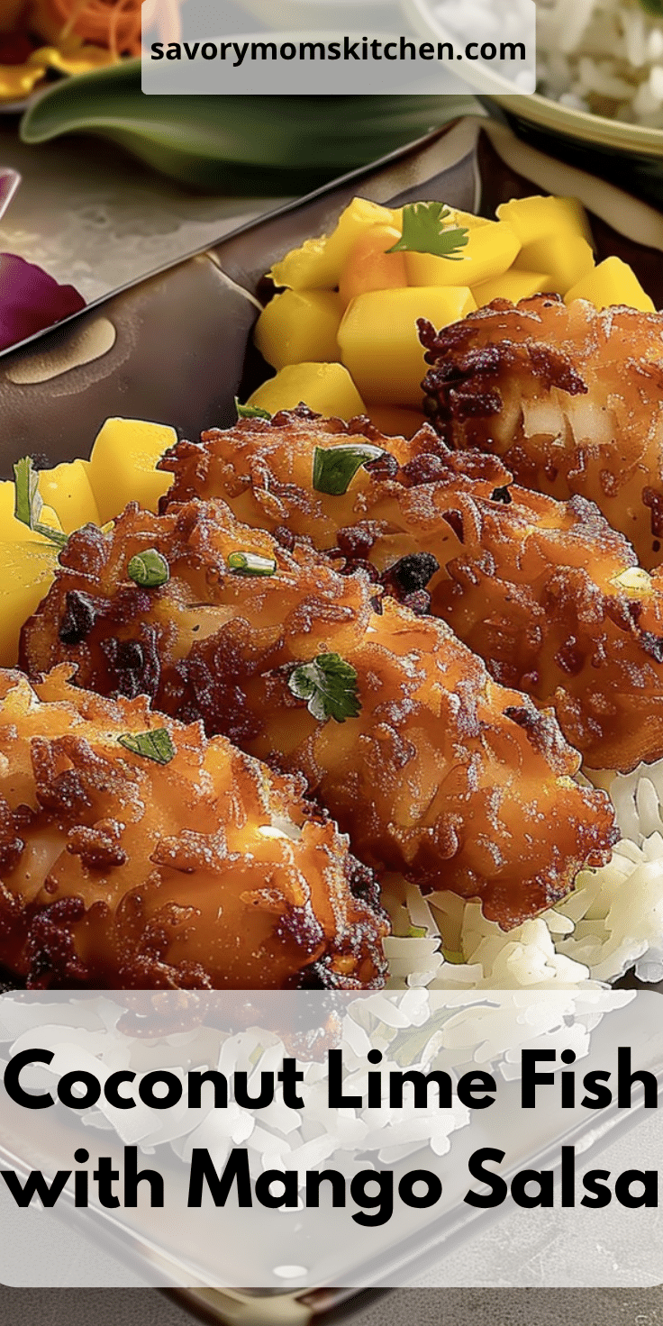 Coconut Lime Fish with Mango Salsa | Savory Mom Kitchen