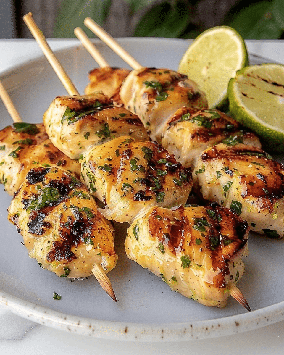 Coconut Lime Grilled Chicken Skewers