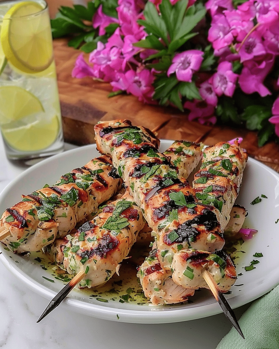 Coconut Lime Grilled Chicken Skewers