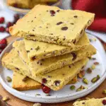 Cranberry Pistachio Shortbread (5 Ingredients, No Gluten, No Eggs, No Butter)