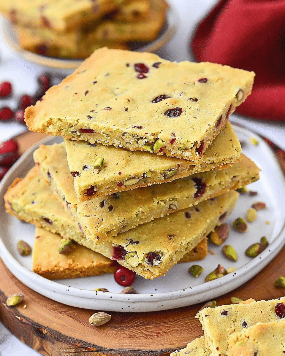 Cranberry Pistachio Shortbread (5 Ingredients, No Gluten, No Eggs, No Butter)