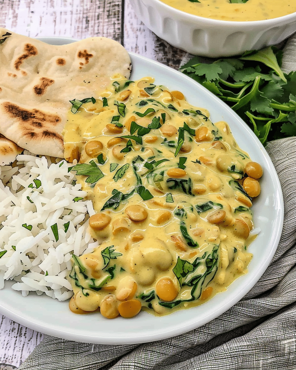 Creamy Coconut Curry Lentils with Spinach