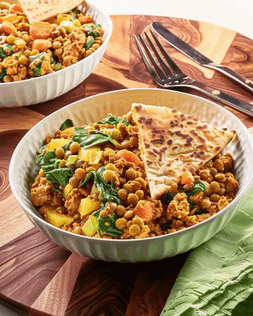 Creamy Coconut Curry Lentils with Spinach