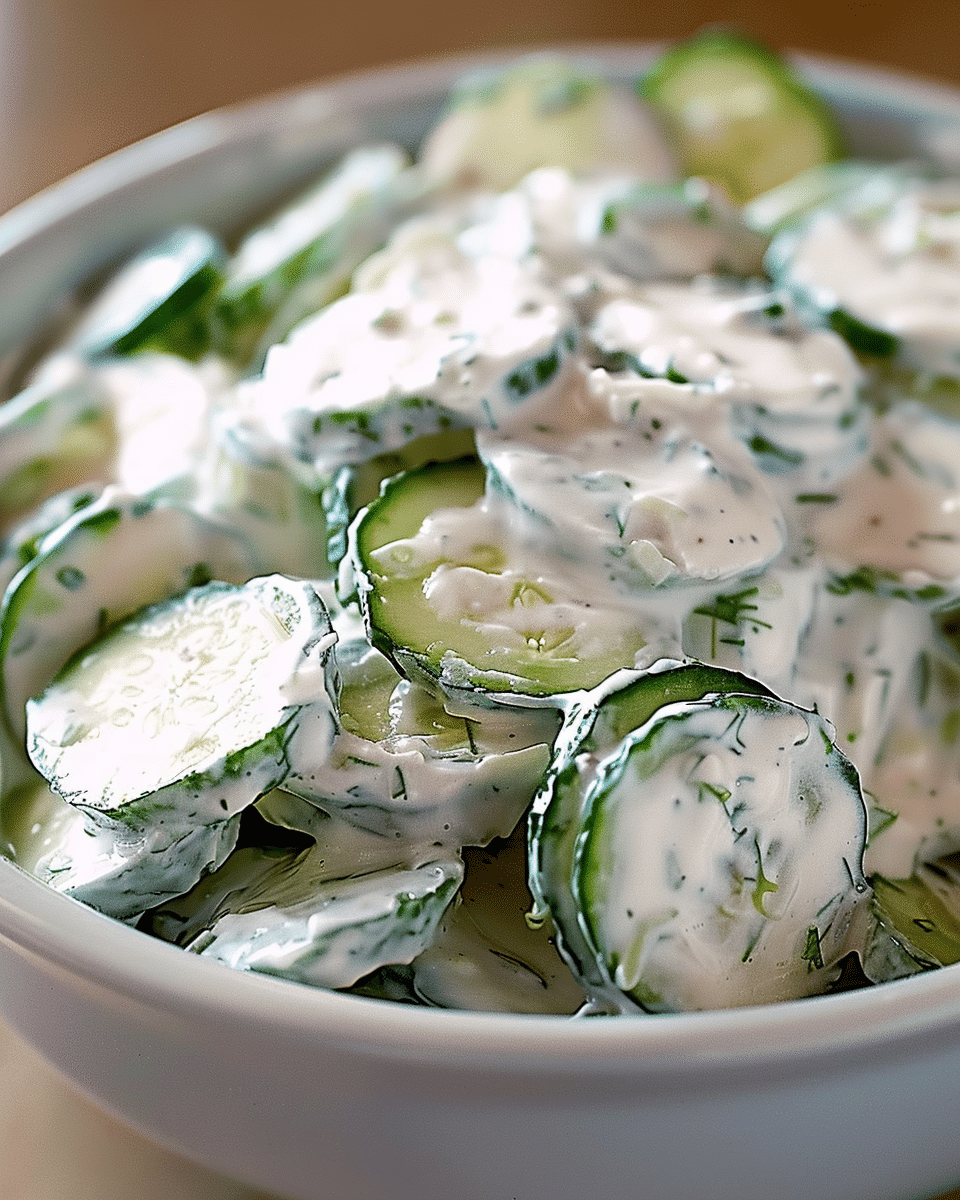 Creamy Cucumber Salad with Sour Cream