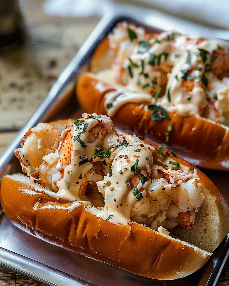 Creamy Garlic Butter Lobster Rolls