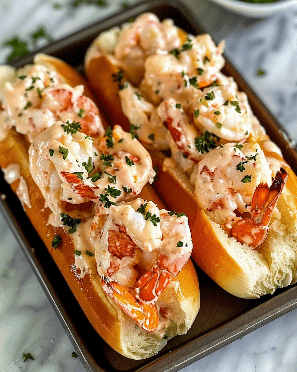 Creamy Garlic Butter Lobster Rolls