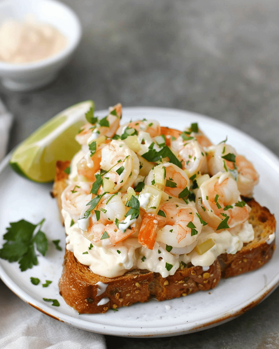 Creamy Garlic Shrimp Toast