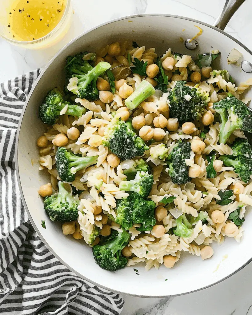 Creamy Lemon Orzo with Chickpeas & Broccoli