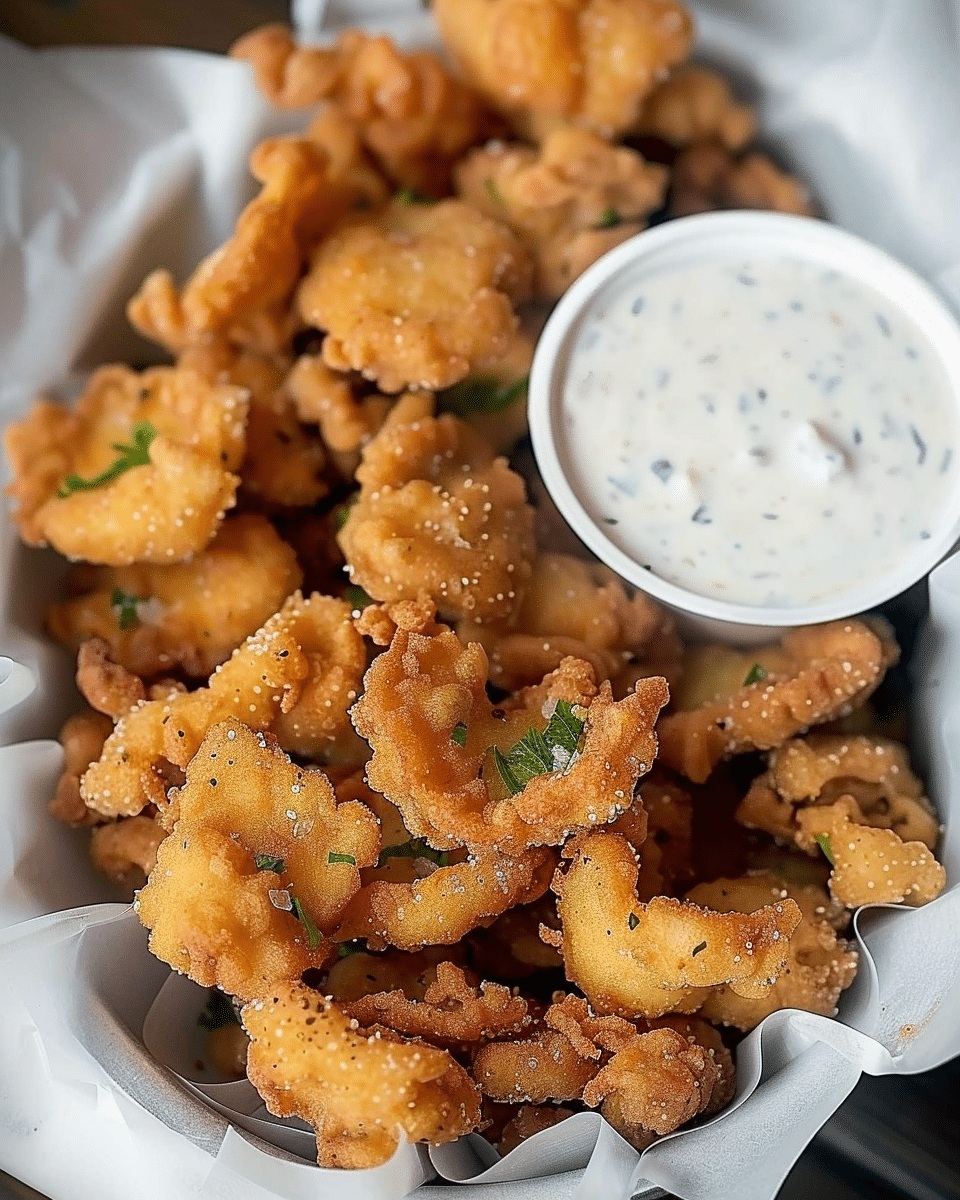 Crispy Fried Mushrooms with Cool Ranch Dip