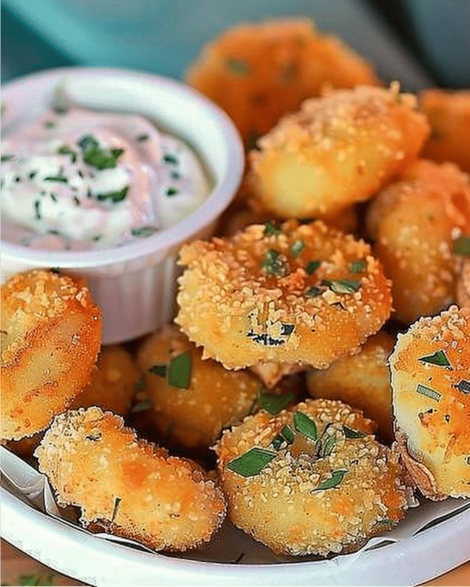 Crispy Fried Mushrooms with Cool Ranch Dip