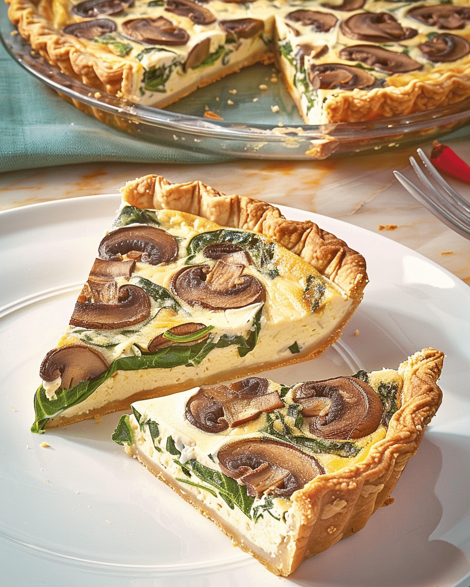 Crustless Quiche with Spinach and Mushrooms