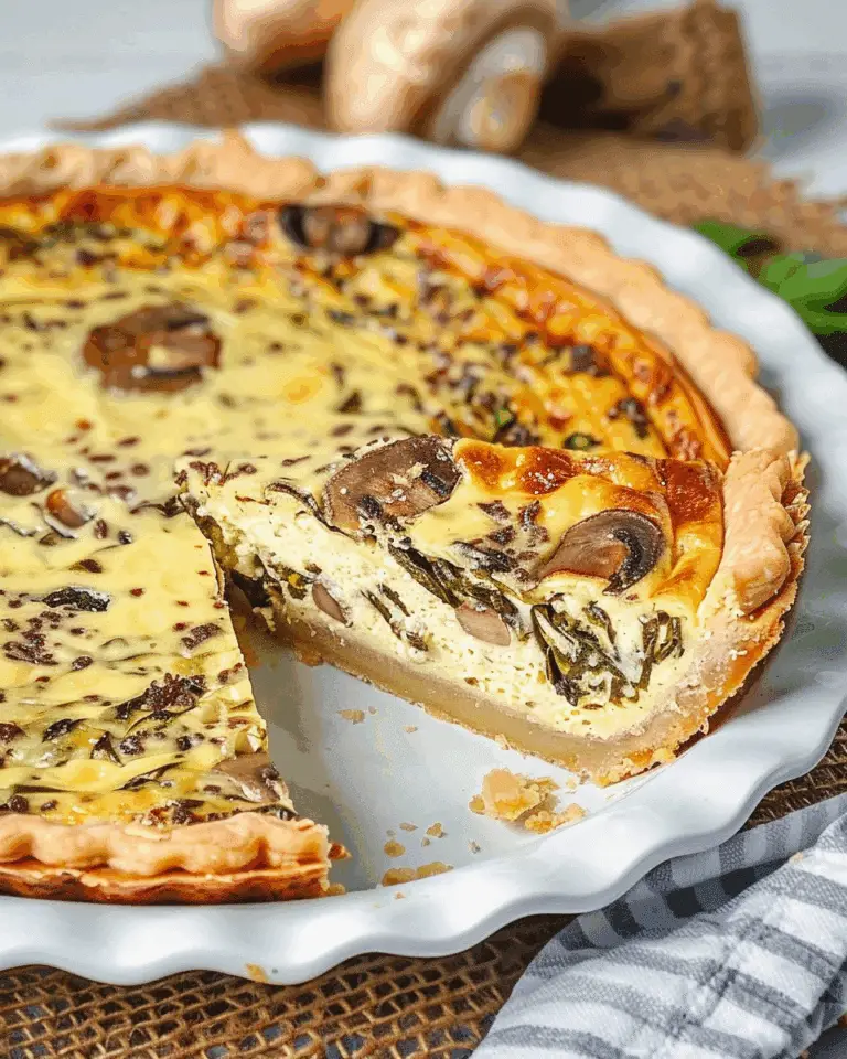 Crustless Quiche with Spinach and Mushrooms