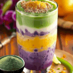 Delicious and Colorful Layered Smoothie