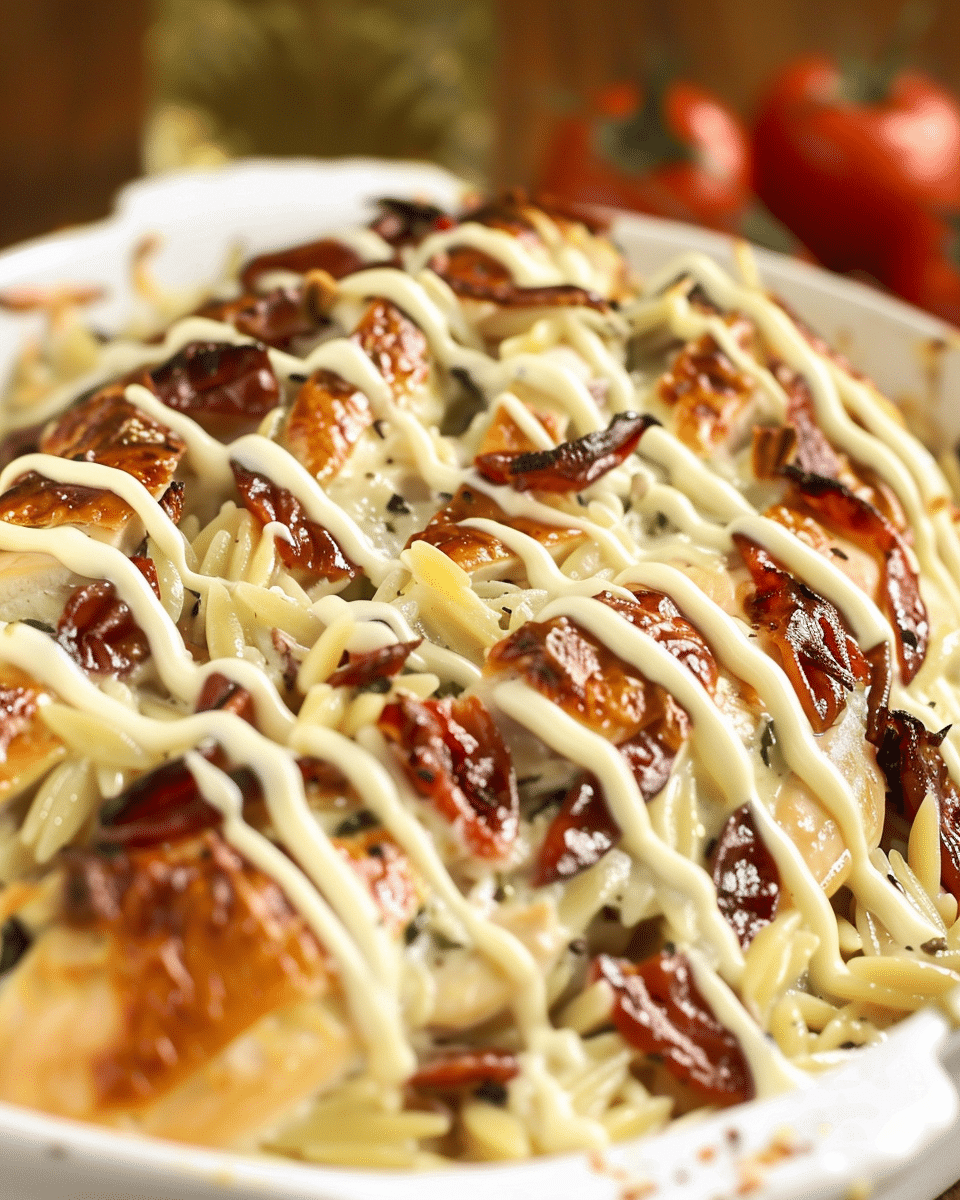 Easy Boursin Chicken Orzo Bake