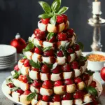 Festive Caprese Christmas Tree with Balsamic Glaze & Fresh BasilFestive Caprese Christmas Tree with Balsamic Glaze & Fresh Basil