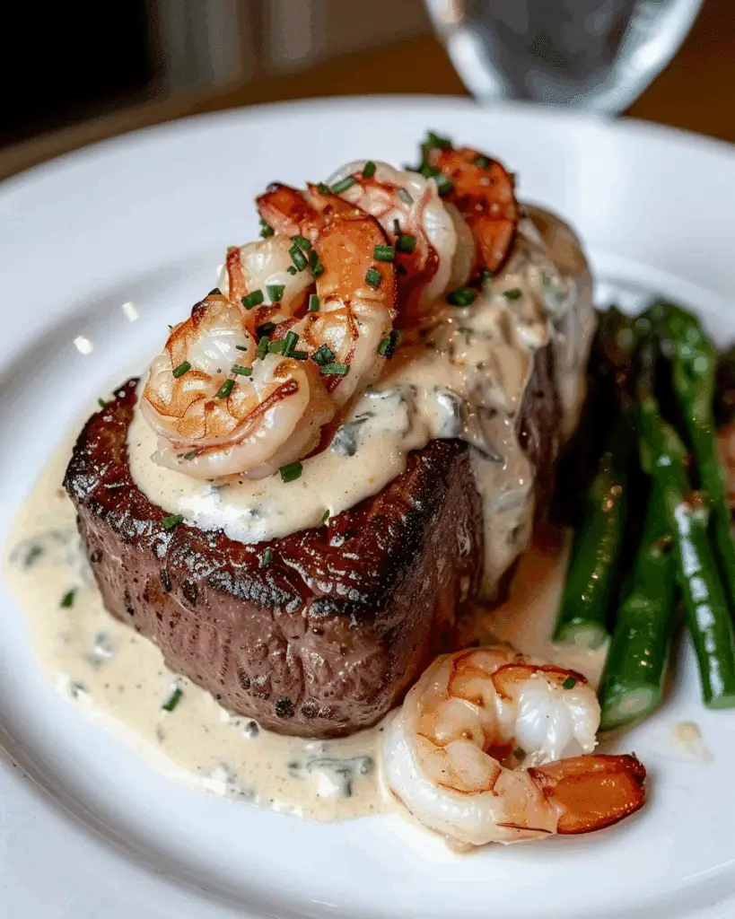 Filet Mignon with Shrimp and Lobster Cream
