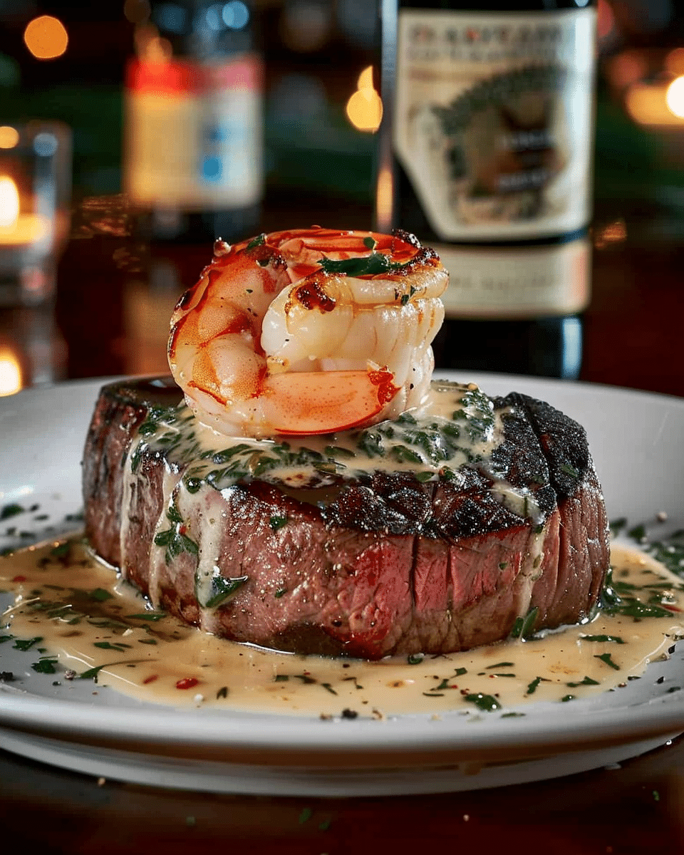 Filet Mignon with Shrimp and Lobster Cream