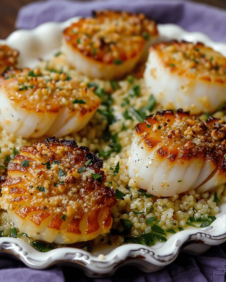 Garlic Butter Baked Scallops