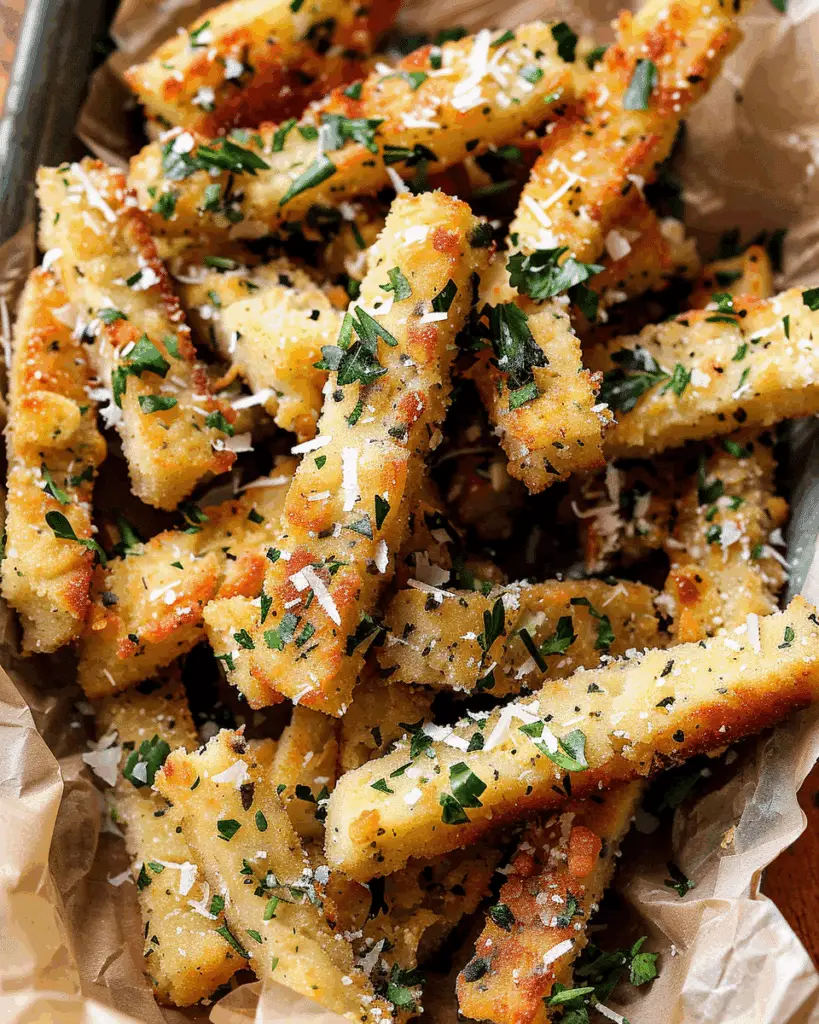 Garlic Parmesan Herb Butter Polenta Fries with Lemon Aioli
