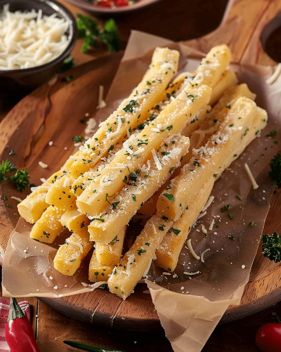 Garlic Parmesan Herb Butter Polenta Fries with Lemon Aioli